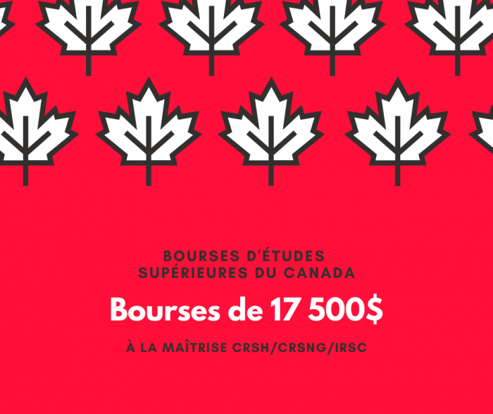 Bourses d’études supérieures du Canada à la maîtrise CRSH/CRSNG/IRSC - Plusieurs bourses de 17 500$