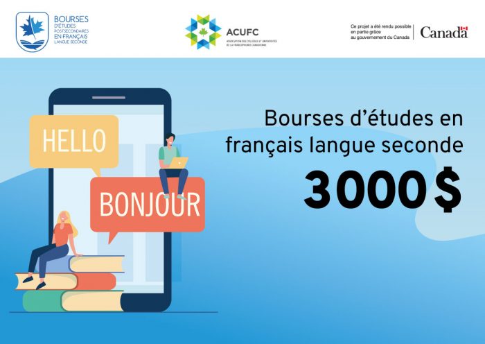 Bourses d'études en français langue seconde de 3000$