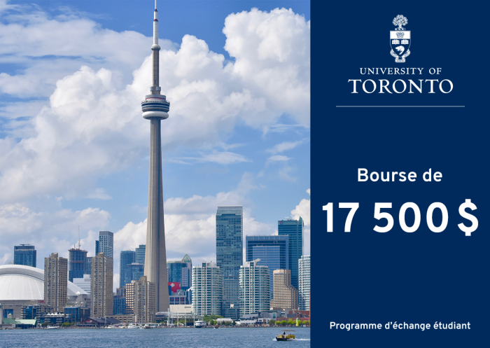 Bourse de 17 500$ pour étudier à l'Université de Toronto