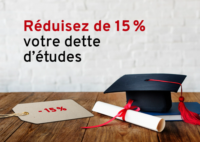 Réduisez de 15 % votre dette d’études