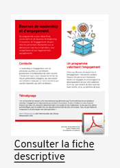 Fiche descriptive des Bourses de leadership et d'engagement de l'Université Laval.