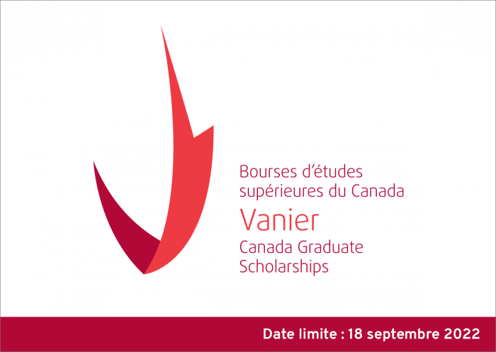 Bourses d'études supérieures du Canada Vanier (2022-2023) - 50000$ par année, pendant 3 ans maximum, pour étudiantes et étudiants au doctorat, date limite: 18 septembre 2022