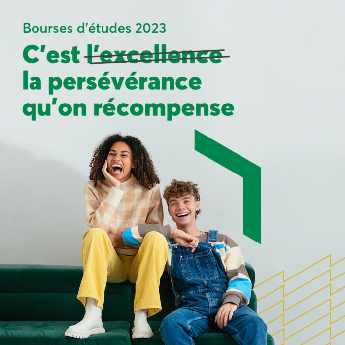 Bourses d'études 2023 de la Fondation Desjardins. C'est la persévérance qu'on récompense!