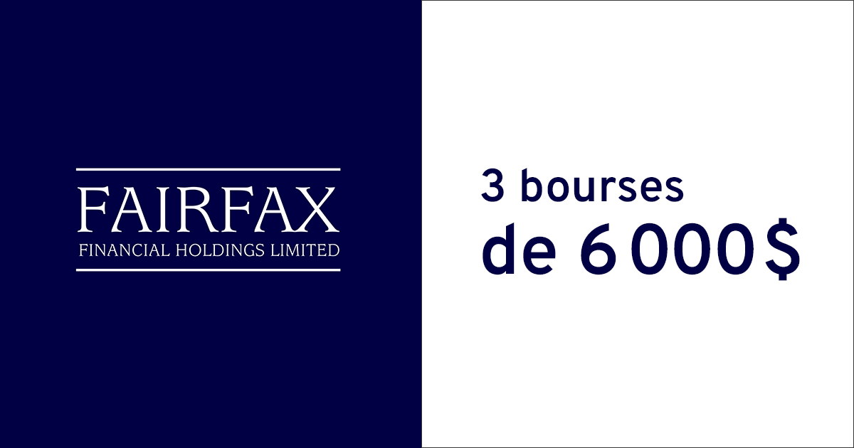 3 bourses d'admission Fairfax de 6000$